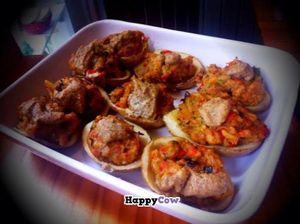 Potatoes with vegan cheese at Santoni - When food is the solution in Barcelona