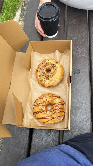 Doughnuts and coffee  at Guilt Trip in Worcester