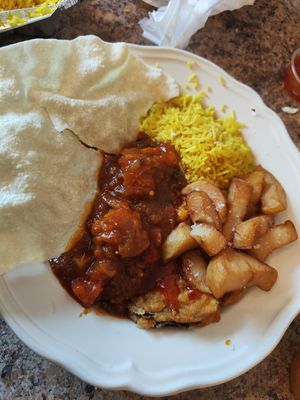 Gobi Manchurian, garlic rice chips and poppadoms at Delhi 6 Lounge in South Shields
