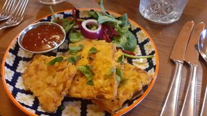 Spiced aubergine at Delhi 6 Lounge in South Shields