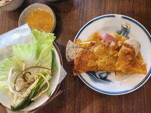 Huế styled bánh xèo pancake at Tam Tue Bi in Hanoi