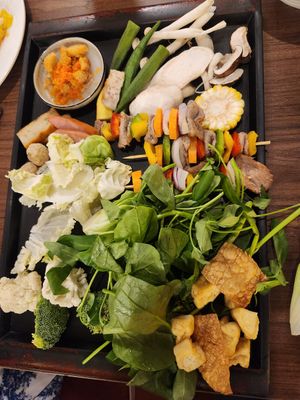 Hotpot and bbq set at Tam Tue Bi in Hanoi