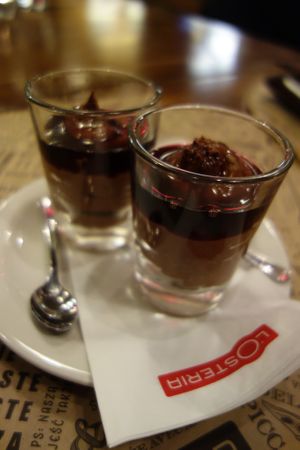 Mousse al Cioccolato con Amarena (vegan) at L'Osteria in Saarbrucken