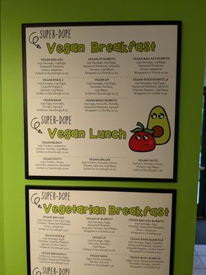 Separate vegan menu! at Munch  in Tigard