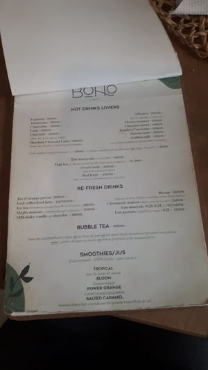 Menu at Boho Café   in Rabat