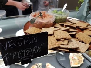 freshly made vegan bread spread at Ekoplaza in Bruges