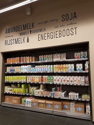 plantmilks at Ekoplaza in Bruges
