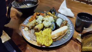 Plate of food at Tara Chay in Hanoi