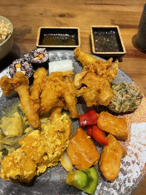Plate of various kinds of food   at Tara Chay in Hanoi