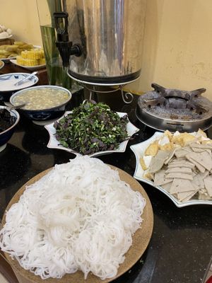 Toppings for soup   at Tara Chay in Hanoi