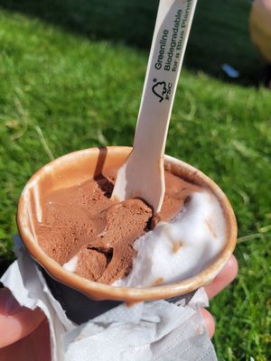 Half eaten. They go down well together... at Alandas Gelato in Edinburgh