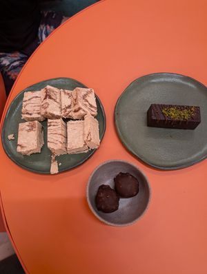 Halva, Ferrero ball, keto bar(this one is so good!!!) at Wild Souls - Dubail Mall in Dubai