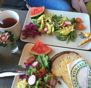 vegan cheese toastie at Cafe Reetro in Eskilstuna