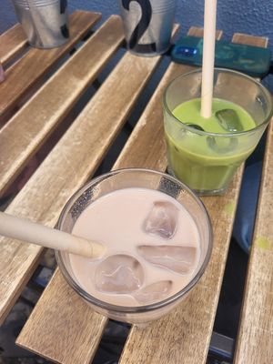 Iced chai+matcha latte at The Studio in Funchal