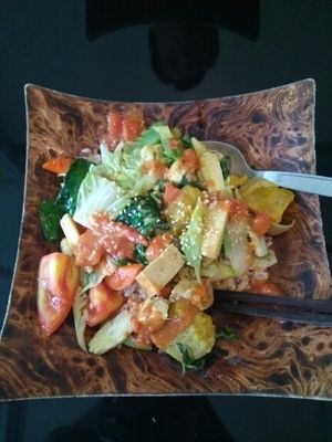 rice and veg at Morning Glory in Chiang Mai