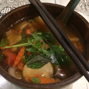 Ton yam soup. at Morning Glory in Chiang Mai