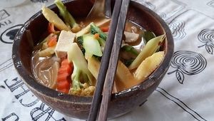 Noodle and veg soup at Morning Glory in Chiang Mai