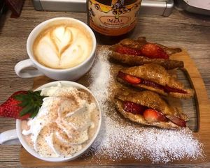 There are a range of plant milks at Forest Cup Bansko in Bansko