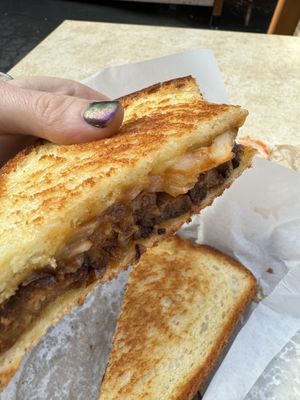 BBQ sandwich in cross sectionn  at Cooper's Co-op Cafe in Portland