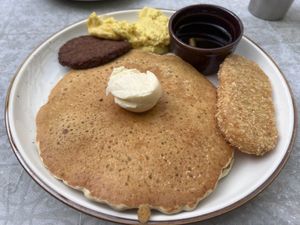 American Pancake Combo  at Cooper's Co-op Cafe in Portland