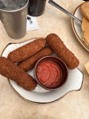 Mozzarella sticks with marinara   at Cooper's Co-op Cafe in Portland
