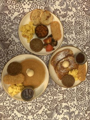French toast, pancake, and English breakfast  at Cooper's Co-op Cafe in Portland