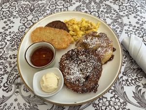 Cinnamon roll French toast plate  at Cooper's Co-op Cafe in Portland