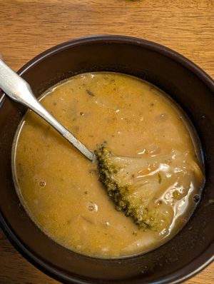 Cream of broccoli soup! at Village Farmacy  in Poland