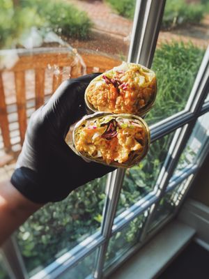 Buffalo Chickpea (chicken-less) Dip Wrap #allvegan at Village Farmacy  in Poland