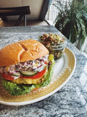 Burgsday! Every Thursday we have all vegan burger specials. (Everything is vegan but you gotta say anyway.😄 at Village Farmacy  in Poland