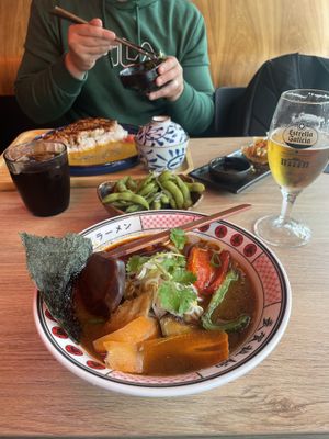 Ramen Yasai Miso (12,60€) & Edamame (4€)  at Buga Ramen  in Bilbao