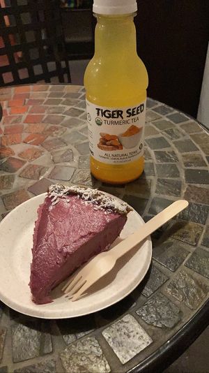 Raspberry raw pie at Zen Mystery in Dania Beach