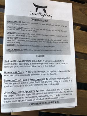 Menu  at Zen Mystery in Dania Beach
