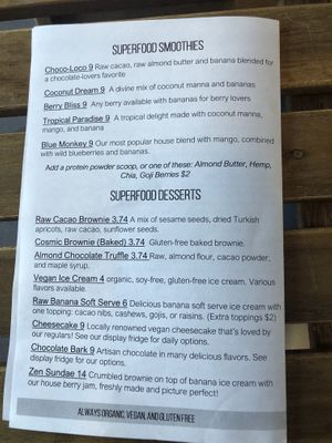 Menu   at Zen Mystery in Dania Beach