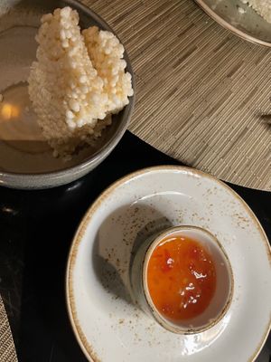 Vegan rice cracker   at Pai Thai in Dubai