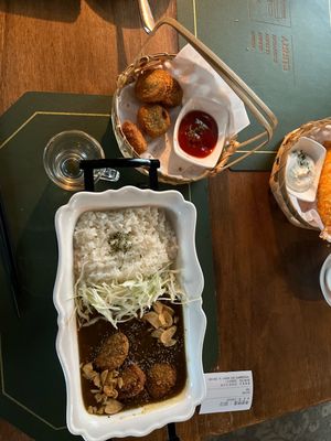 Vegan curry with vegan Katsu on the side.  at Brown Coat in Seoul