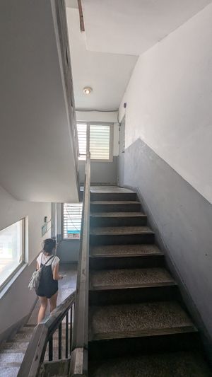 Climb onto the 4th stairs and open the door next to the mirrors :) at Brown Coat in Seoul