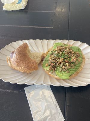 Avocado bagel  at The Mornings in Seoul