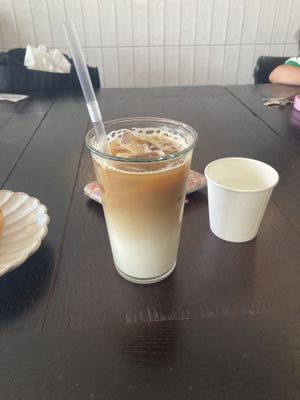 Oat milk lattee  at The Mornings in Seoul