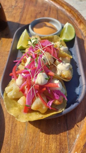 Taco met bloemkool at Mandarina Seaside Restaurant in Holbox