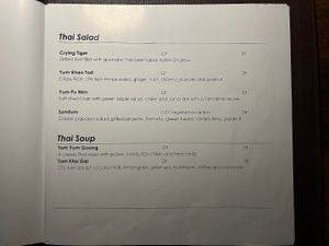 Menu  at Iyara By Sakare Thai Cuisine in Cairns