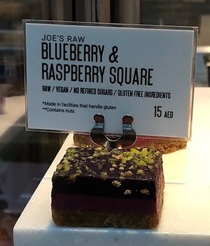 Blueberry and raspberry square  at Joe & The Juice - Yas Mall in Abu Dhabi