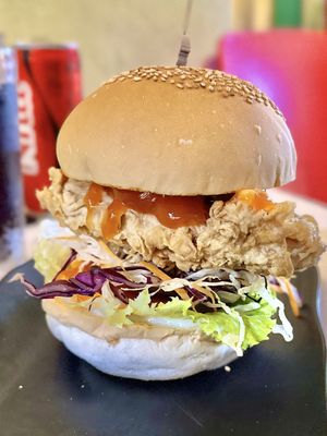 Look at that flaky batter! Wildly good  at Burgeryyy Downtown in Hanoi