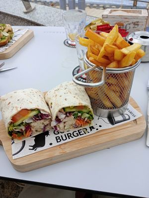 The burrito (tofu and various salad). Excellent french fries too at Jeric's Bar in Gran Canaria