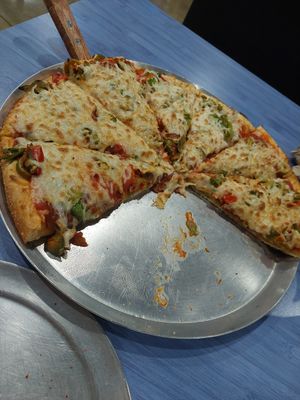 Large pepperoni green chile and jalapeño at Slice and Dice Pizzeria - Wyoming Blvd NE in Albuquerque