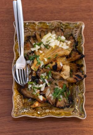Cogumelos pleurotus grelhados.   at Taberna Nobe in Gafanha Da Nazare
