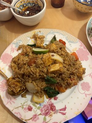 Tofu evil jungle fried rice   at Rukdiew Cafe in Portland