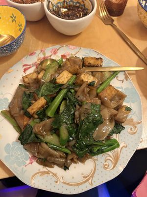 Tofu Pad See Ew with Chinese Broccoli   at Rukdiew Cafe in Portland