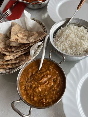 Wholemeal roti, rice and Dal Tadka  at Indian and Nepalese Kitchen in Oamaru