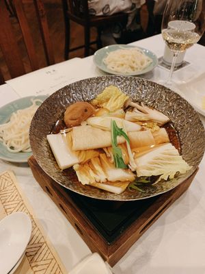 Yuba shabu shabu hotpot   at Sanboh Kan (at Tocen Goshoboh) - 餐房 閑（御所坊） in Kobe